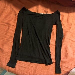 Joah brown bare shoulder top